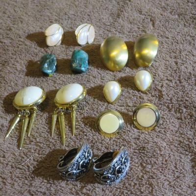Estate Jewelry Clip Back Earrings - Lot of 13 Pair - GEORGIAU