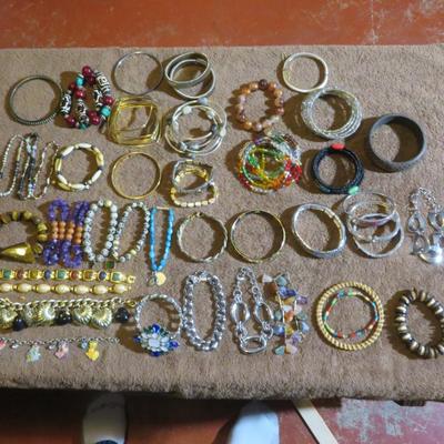 Estate Jewelry Bracelet Lot - Large Table Lot - Must See
