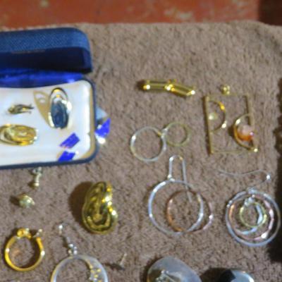 Misc Estate Jewelry Lot - Russian Olympic Pins, Single Earrings & Broken Jewelry For Parts - Cufflinks ++++