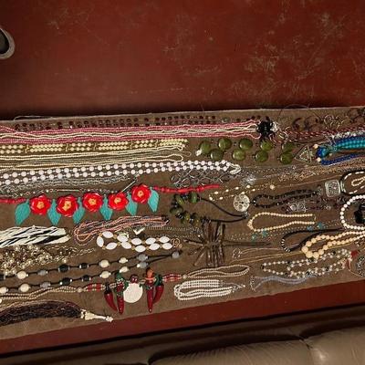 Estate, jewelry lot, large lot of necklaces.