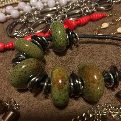Estate, jewelry lot, large lot of necklaces.