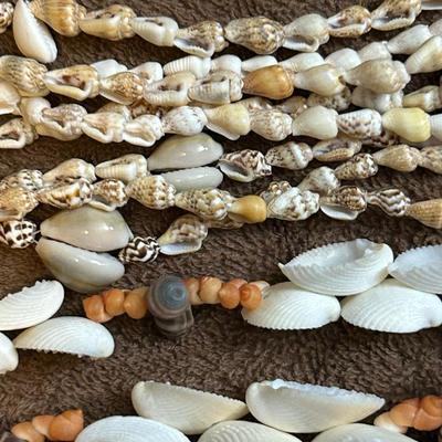 Estate jewelry lot of 5 shell necklaces