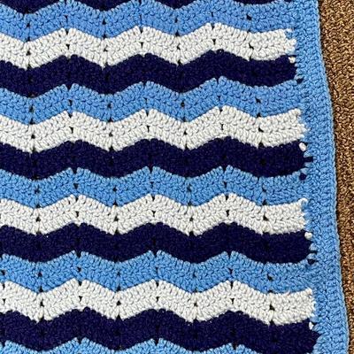 Hand made Baby Afghan or Lap Blanket blue