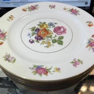 Vintage Noritake Japan Dresala Dinner Plates 3033, Set Of 5 10" Diameter in VG Preowned Condition.