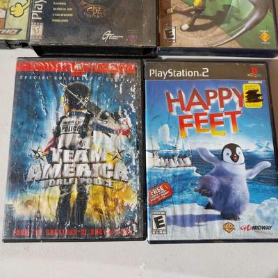 PLAYSTATION 2 GAMES-HAPPY FEET-TEAM AMERICA-SPONGE BOB-MORE