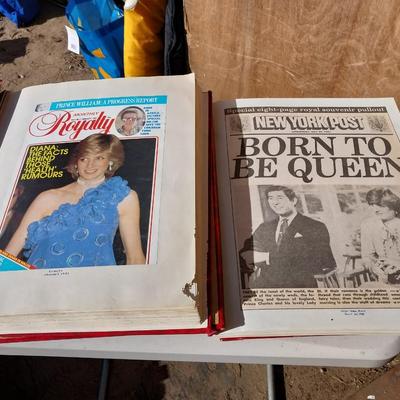 TWO LARGE SCRAP BOOKS FILLED OF PRINCE CHARLES AND PRINCESS DIANA