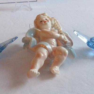 Plastic Angel and Tiny Plastic Blue Birds