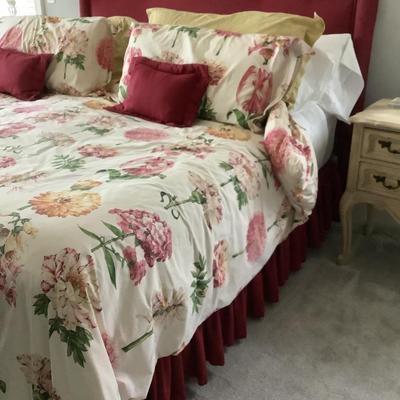 King bed headboard & frame, fabric padded 56"H
