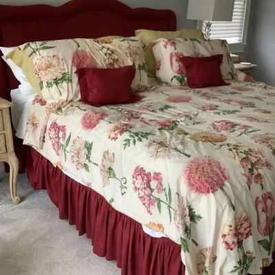 King bed headboard & frame, fabric padded 56"H