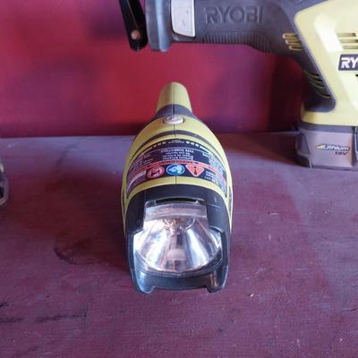 RYOBI CORDLESS DRILL-FLASHLIGHT-RECIPROCATING SAW