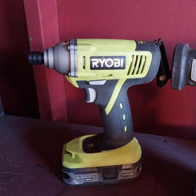 RYOBI CORDLESS DRILL-FLASHLIGHT-RECIPROCATING SAW