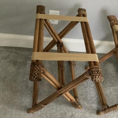 2 Bamboo luggage racks 22"H 23" x 13"