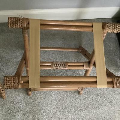 2 Bamboo luggage racks 22"H 23" x 13"