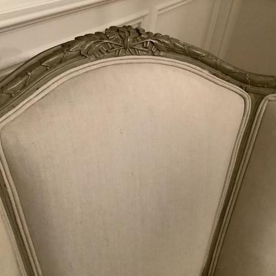 Cream & brown pattern print large single chair 41"H 28"L 22"depth