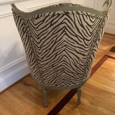 Cream & brown pattern print large single chair 41