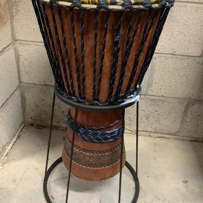 Handmade Bongo with Stand and Bongo Sticks 29" H 15"diameter