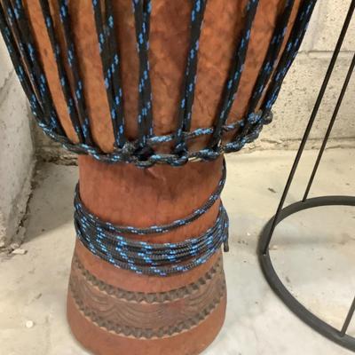 Handmade Bongo with Stand and Bongo Sticks 29" H 15"diameter