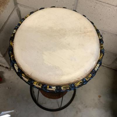 Handmade Bongo with Stand and Bongo Sticks 29" H 15"diameter