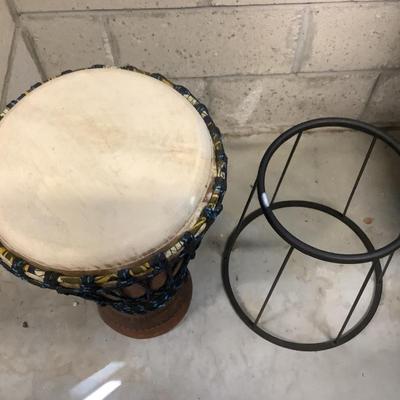 Handmade Bongo with Stand and Bongo Sticks 29" H 15"diameter