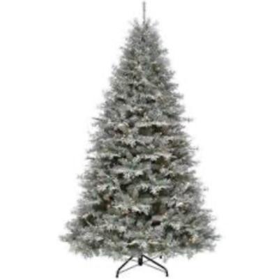 National Stock Co. 7.5' Snowy Westwood Fir LED lit, Christmas tree, good condition