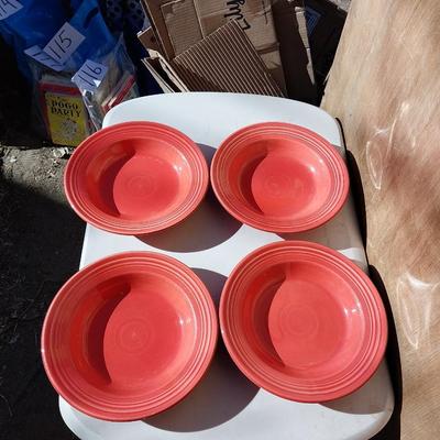 FOUR FIESTA PLATES MADE IN USA