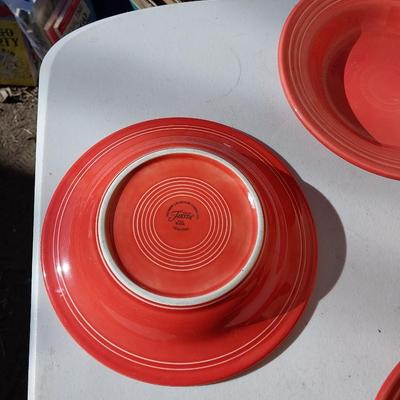 FOUR FIESTA PLATES MADE IN USA