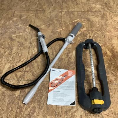 Deway battery operated transfer pump with nozzle, water sprinkler