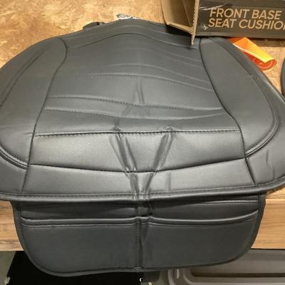 Motortrend PU leather front base seat cushion with front pockets 2 piece NIB