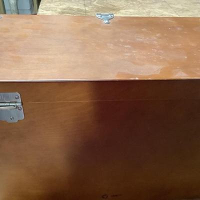 Trinity wooden tool/HOBBY chest 14"H 20" x 11" 8 drawers, top opens with storage and bottom pulls out