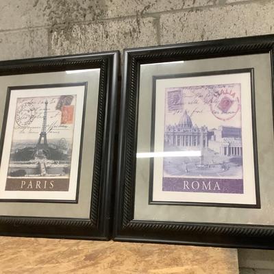 2 prints -Roma and Paris- 24"H 21"W