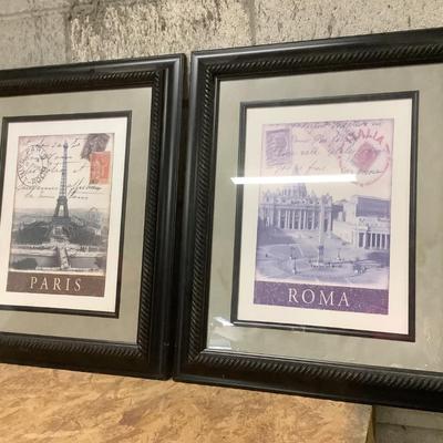 2 prints -Roma and Paris- 24"H 21"W