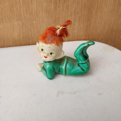 BRASS DEER AND SMALL VINTAGE ELF