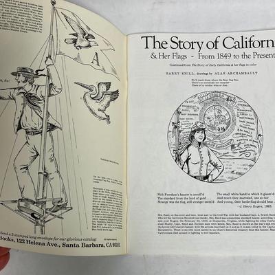 The Story of California & Her Flags to color from 1849 to the present - adult coloring book