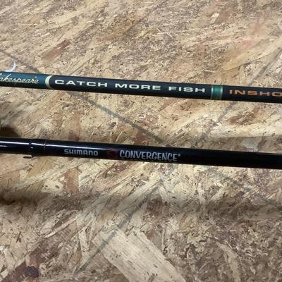 2 fishing rods- Avocet/Shimano & Abu Garcia/Shakespeare