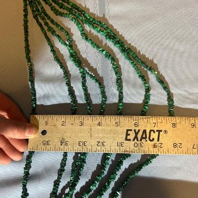 Jay King DTR 925 sterling Seven 7 Strand Green Malachite Statement Necklace