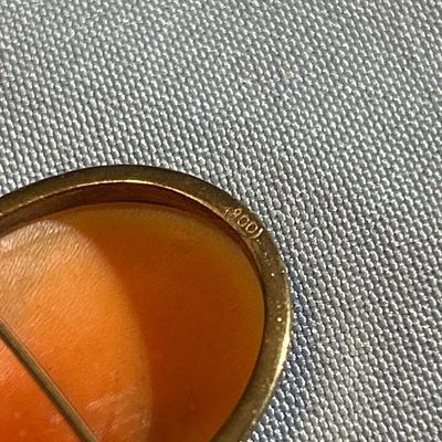 800 Silver Cameo Pendant Brooch & Sterling Silver Necklace Set, Hand Carved Shell Cameo Necklace