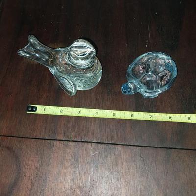 GLASS BIRD AND GLASS TURTLE