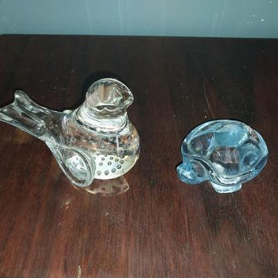 GLASS BIRD AND GLASS TURTLE