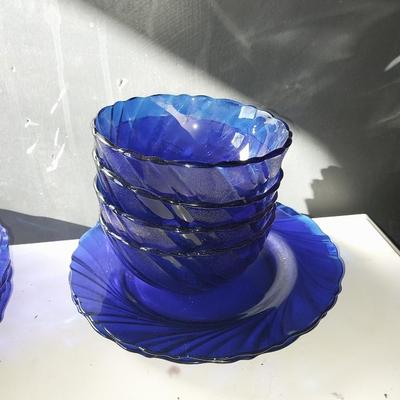 BLUE GLASS EXTRA DINNERWARE PIECES