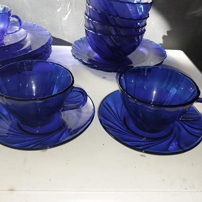 BLUE GLASS EXTRA DINNERWARE PIECES