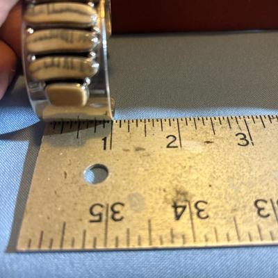 SIGNED M. Lee NAVAJO STERLING AGATE HANDMADE CUFF BRACELET