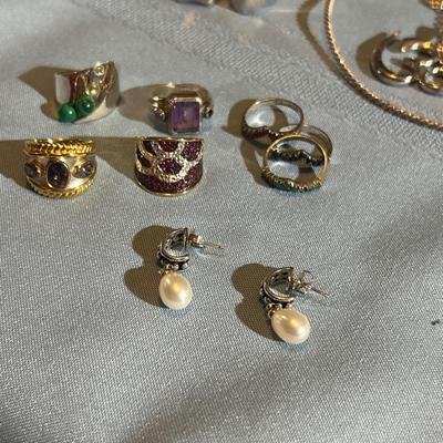 Sterling Silver Jewelry Bulk Lot - All seen in photos. 188 grams - Some Scrap, Mostly Functional