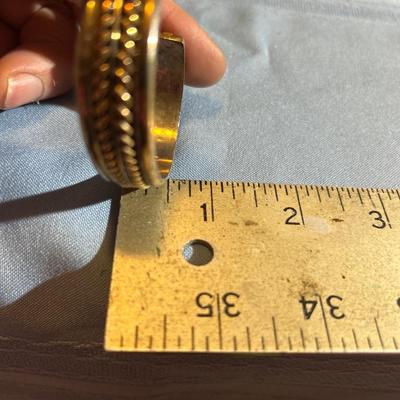 Tom Hawk .925 Sterling Silver & 12k GF Pulled Feather Cuff Bracelet.