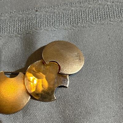 Vintage, sterling, silver brooch, signed. Mid century, modern design.