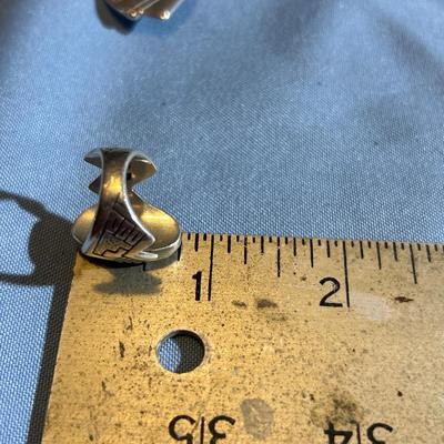 "RMT" Original Navajo 925 Sterling Zig Zag Ring & Pendant / Brooch - 2 pc Lot