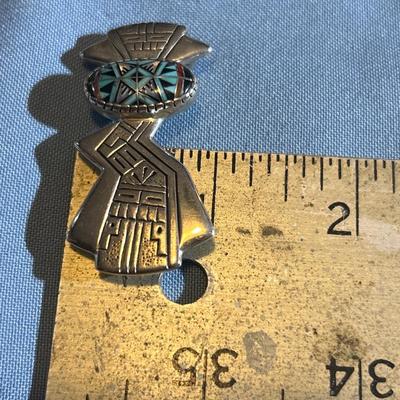 "RMT" Original Navajo 925 Sterling Zig Zag Ring & Pendant / Brooch - 2 pc Lot