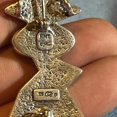 "RMT" Original Navajo 925 Sterling Zig Zag Ring & Pendant / Brooch - 2 pc Lot