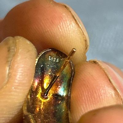 Sterling Silver w/ blue enamel earrings