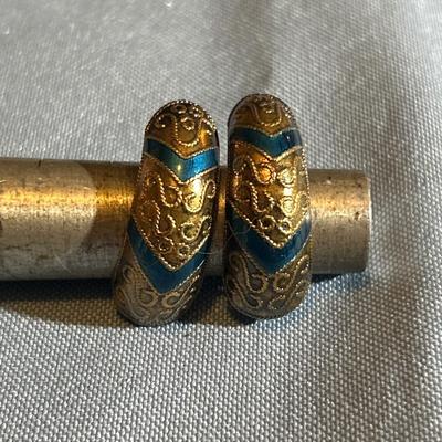 Sterling Silver w/ blue enamel earrings