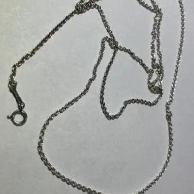 Tiffany & Co. Elsa Peretti 29" Sterling Silver Necklace in VG Preowned Condition as Pictured.